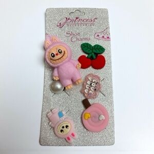 Labubu Pink Shoe Charms Set